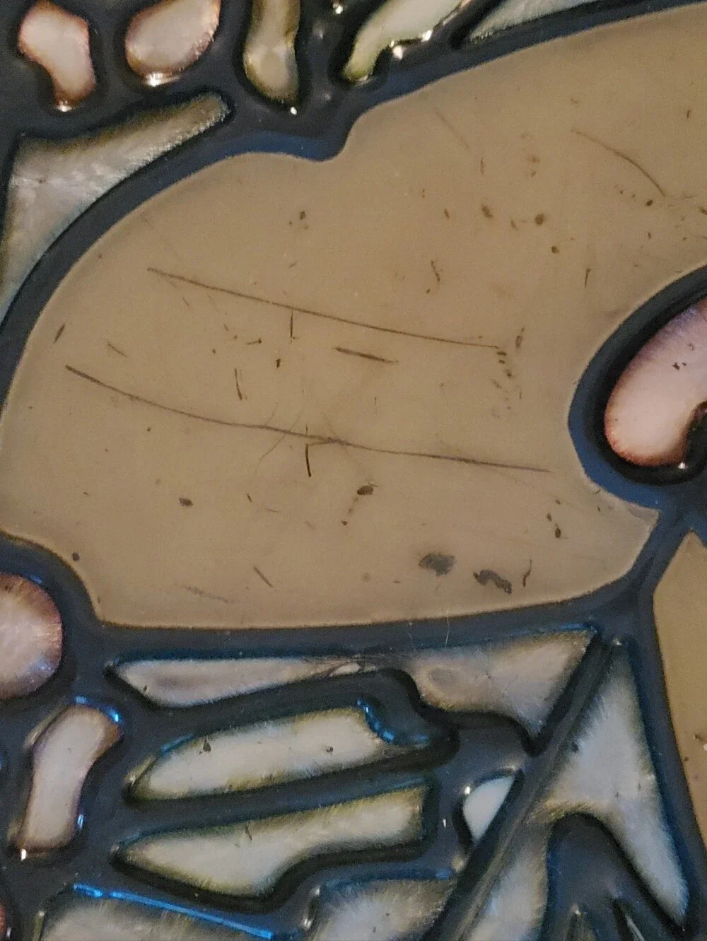 Decorative Heart Glass Wall Panel in Beige and Pink